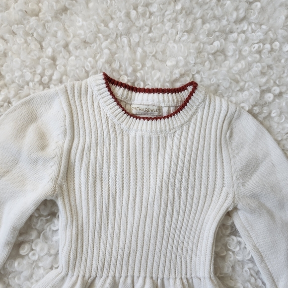 Cynthia Rowley Sz 4 White Knit Owl Embroidered Animal Print Kid Girl Dress - Picture 4 of 6